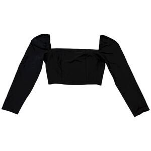 NEW Urban Outfitters Crop Top Bengaline Square Neck Cropped Goth Black Small